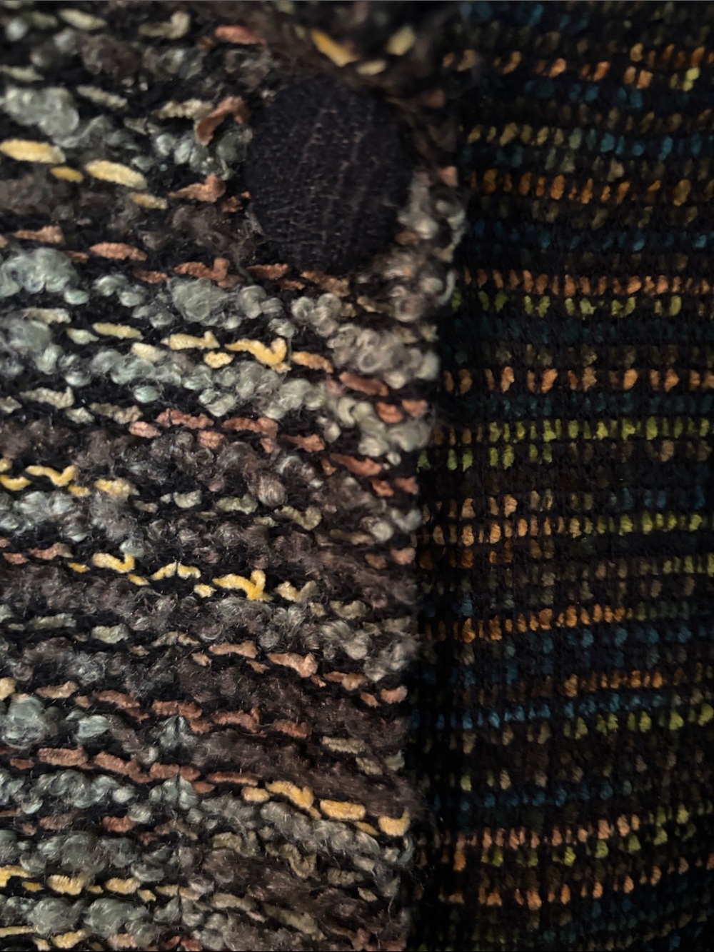 Mixed-Green Patchwork Button-Front Cardigan Sweater - Picture 3 of 5